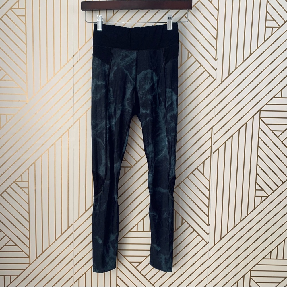 Sweaty Betty Tie Dye Stormy storm print mesh knee back Leggings abstract XS